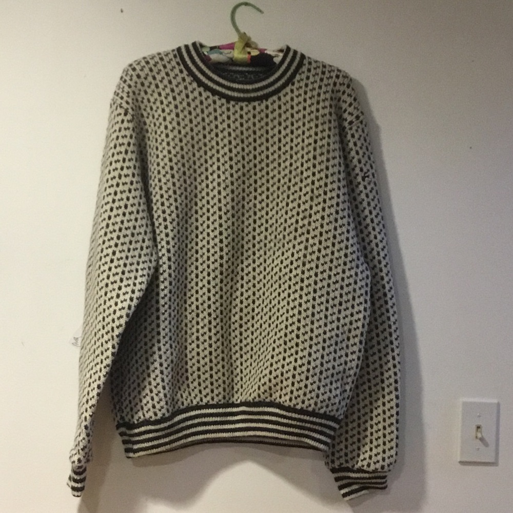 VINTAGE EUC LL BEAN MENS LARGE MADE IN NORWAY WOOL/RAYON BLEND